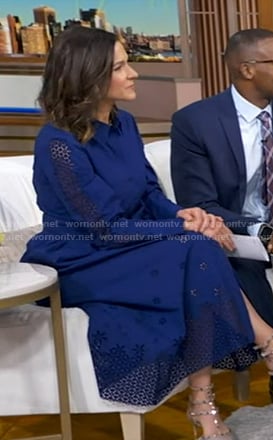 Maggie's blue broderie shirtdress on Good Morning America