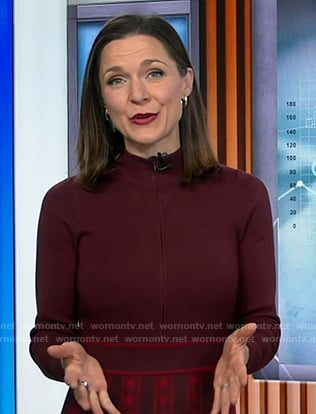 Maggie's Burgundy knit midi dress on Good Morning America
