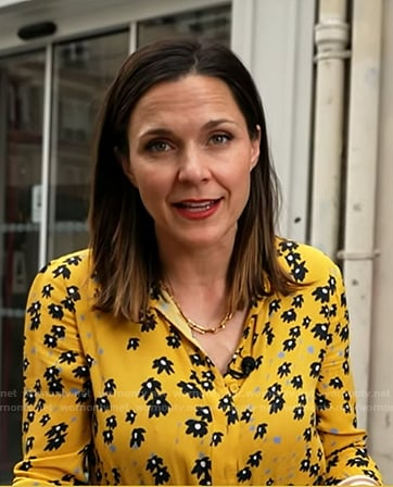 Maggie's yellow floral shirtdress on Good Morning America