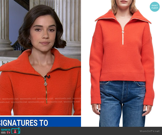 Maje Matelot Ribbed Wool Sweater worn by Julie Tsirkin on NBC News Daily