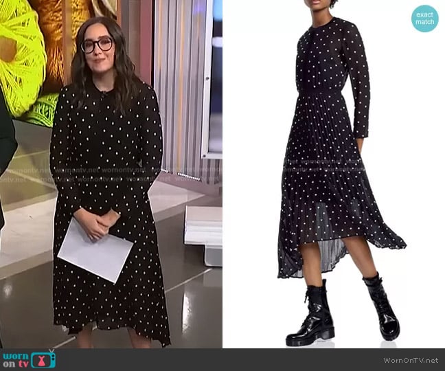 Maje Rivoli Micro-Floral Embroidered Midi Dress worn by Savannah Sellers on NBC News Daily