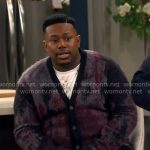 Marty’s abstract print cardigan on The Neighborhood