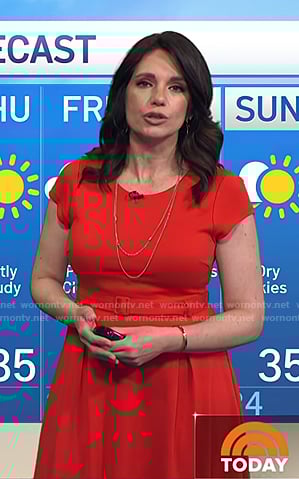 Maria Larosa's red belted dress on Today