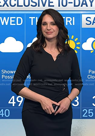 Maria's black ring waist detail dress on Today