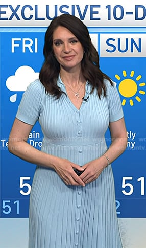 Maria's blue ribbed button front dress on Today