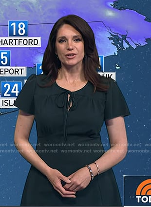 Maria's green tie neck dress on Today