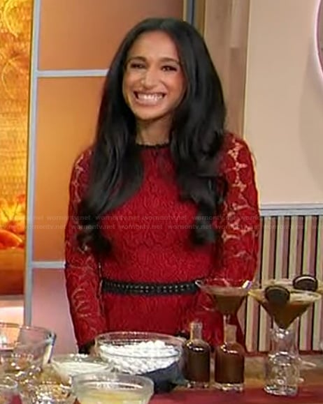 Marion Scotto's red lace dress on Sherri
