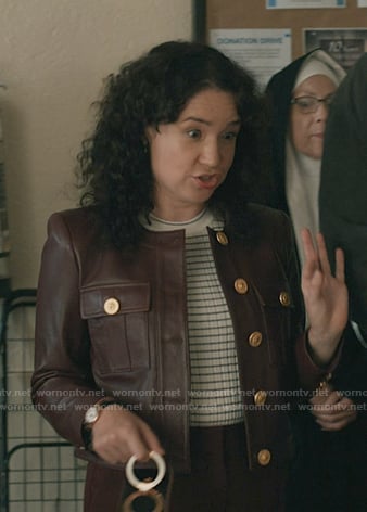 Marissa's red leather jacket on Elsbeth