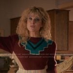 Karen’s red colorblock sweater on Stranger Things
