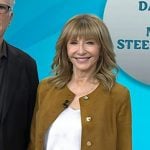 Mary Steenburgen’s camel suede jacket and skirt on Today