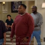 Marty’s burgundy sweatshirt and sweatpants on The Neighborhood