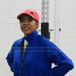 Mary’s blue monogram jacket and pink baseball cap on The Real Housewives of Salt Lake City