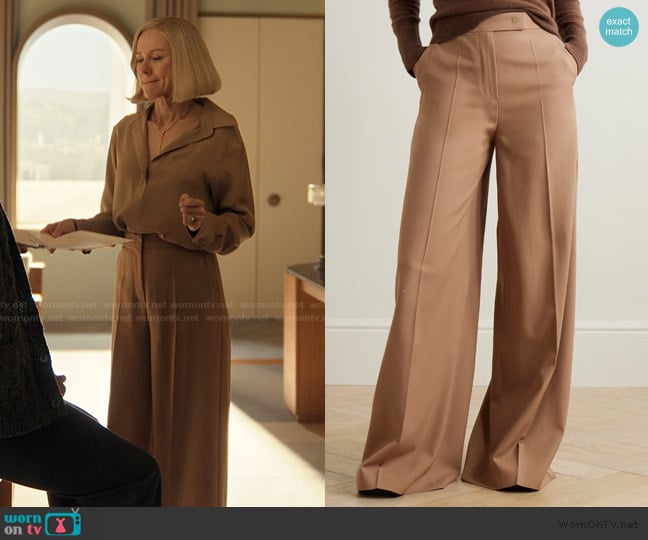 Max Mara Ninfa wool-twill wide-leg pants worn by Liberty Ronson (Naomi Watts) on Alls Fair