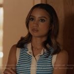 May’s blue striped knit vest on 9-1-1