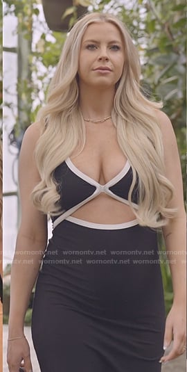 Mayci's black cutout dress on The Secret Lives of Mormon Wives