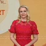 Melissa Joan Hart’s red floral lace dress on Today