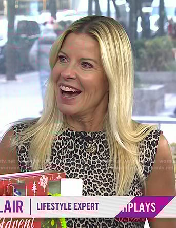 Meredith Sinclair’s leopard sleeveless top on Today