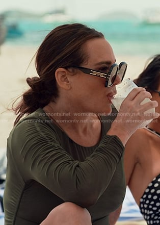 Meredith's black squre sunglasses on The Real Housewives of Salt Lake City