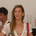 Kaylee’s white cropped mesh top and orange bikini on Selling the OC