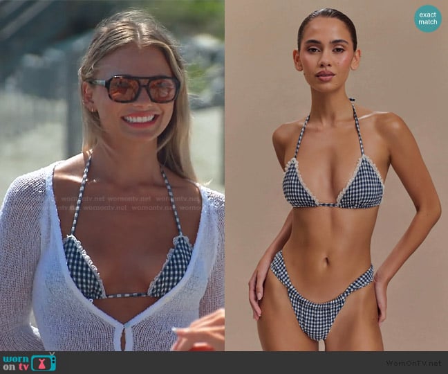 Meshki Persephone Gingham Triangle Bikini Top worn by Charley Manley on Southern Charm