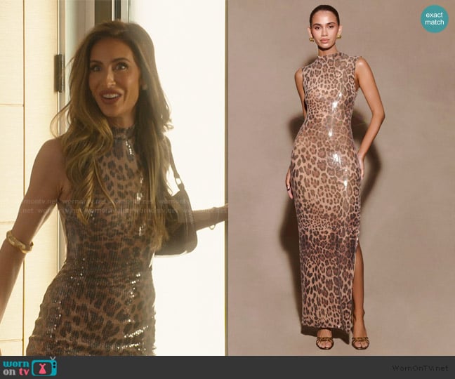 Meshki Sequin Midi Dress - Leopard Print worn by Kaylee Ricciardi (Kaylee Ricciardi) on Selling the OC