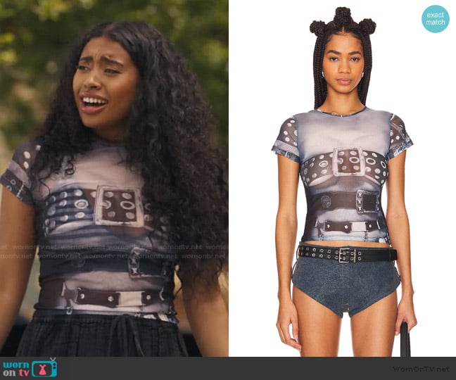 Miaou Mini Tee worn by Amira (Alycia Pascual-Pena) on Bel-Air