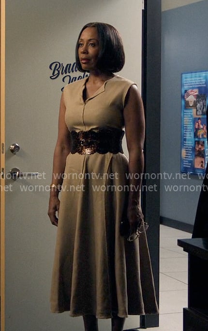 Mia’s frayed trim dress on The Morning Show