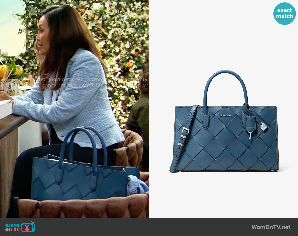 MICHAEL Michael Kors Scarlett Medium Woven Leather Satchel