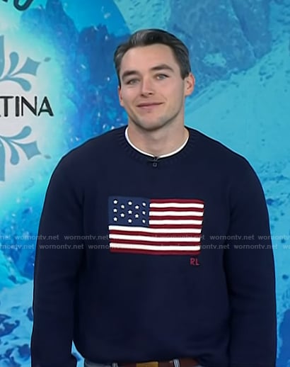 Milan Cortina’s navy flag sweater on Today