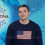 Milan Cortina’s navy flag sweater on Today