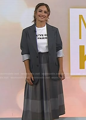Minka Kelly’s grey plaid skirt on Today