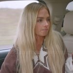 Miranda’s embroidered hoodie on The Secret Lives of Mormon Wives