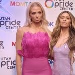 Miranda’s pink feather dress on The Secret Lives of Mormon Wives