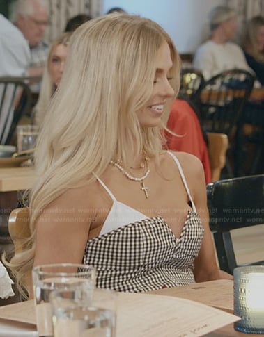 Miranda's gingham check print mini dress on The Secret Lives of Mormon Wives