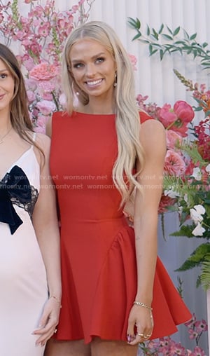 Miranda's red sleeveless mini dress on The Secret Lives of Mormon Wives