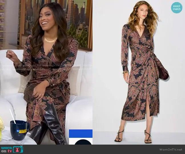 MISA Los Angeles Floral Printed Eliza Dress worn by Morgan Norwood on Good Morning America
