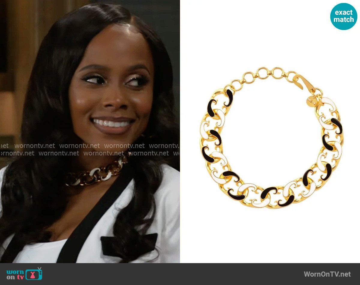 Misho Enamelled Paisley Choker worn by Hayley Lawson (Marquita Goings) on Beyond the Gates