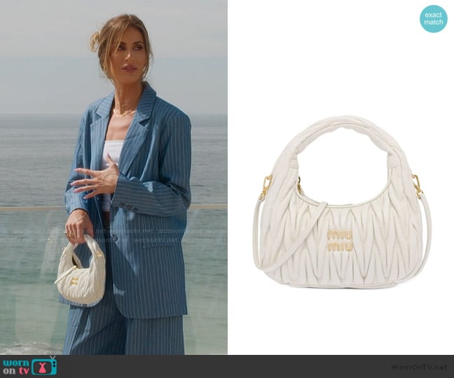 Miu Miu mini Wander matelassé shoulder bag worn by Kaylee Ricciardi (Kaylee Ricciardi) on Selling the OC