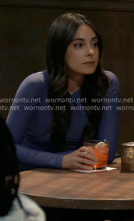 Molly’s blue long sleeve top on General Hospital