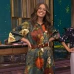 Monica’s green floral shirtdress on Live with Kelly and Mark