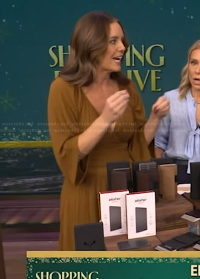 Monica's brown maxi dress on Live with Kelly and Mark