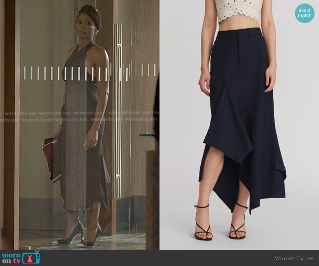 Monse Deconstructed Cascade Skirt worn by Jax Stewart (Emayatzy Corinealdi) on Reasonable Doubt