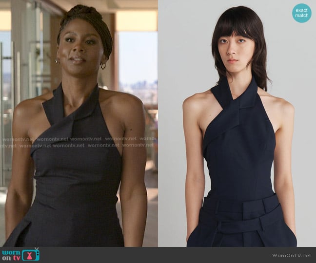 Monse Lapel Halter Top worn by Jax Stewart (Emayatzy Corinealdi) on Reasonable Doubt