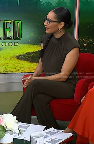 Morgan's green cap sleeve jumpsuit on NBC News Daily
