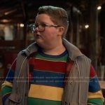 Derek’s multicolor stripe sweater on Stranger Things
