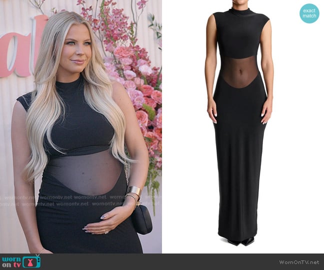 Naked Wardrobe Hourglass Mesh Inset Sleeveless Maxi Dress worn by Mayci Neeley on The Secret Lives of Mormon Wives