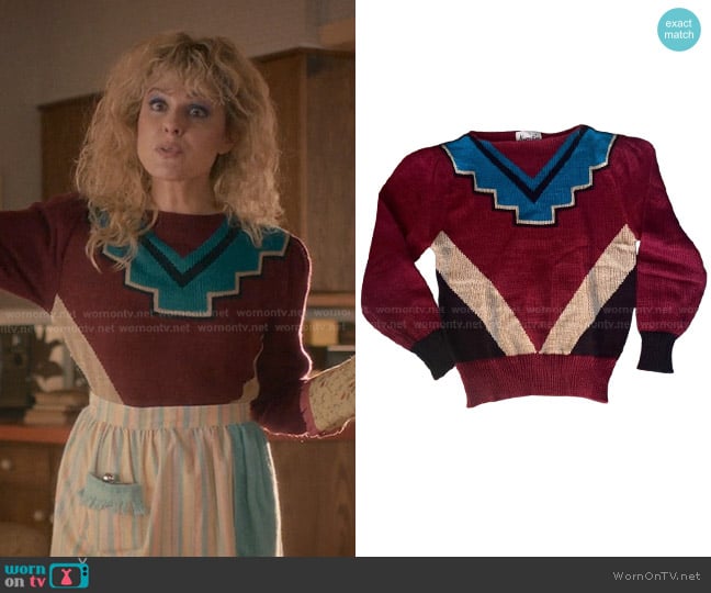 Naomi Bee Vintage 1990s Sweater worn by Karen Wheeler (Cara Buono) on Stranger Things