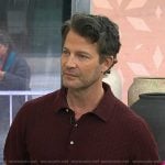 Nate Berkus’s burgundy cable knit polo on Today