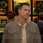 Nick’s khaki suede bomber jacket on The Young and the Restless