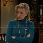 Nikki’s teal turtleneck on The Young and the Restless